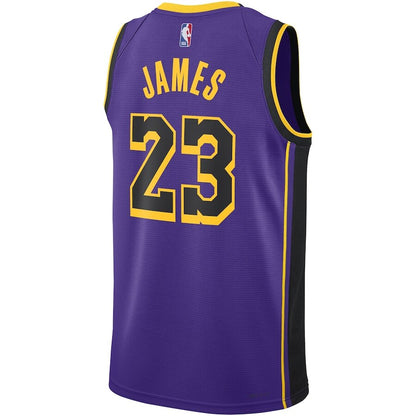 Men's Los Angeles Lakers LeBron James Purple Jersey