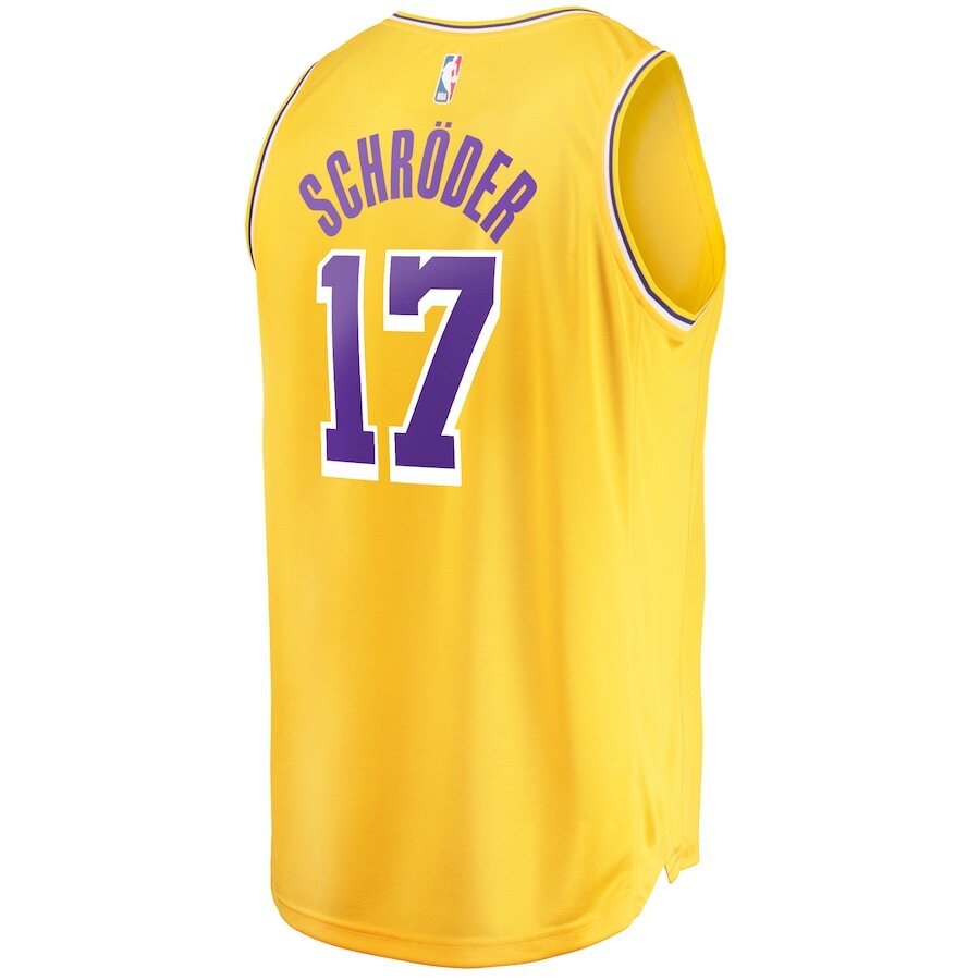 Men's Los Angeles Lakers Dennis Schroder Gold Jersey