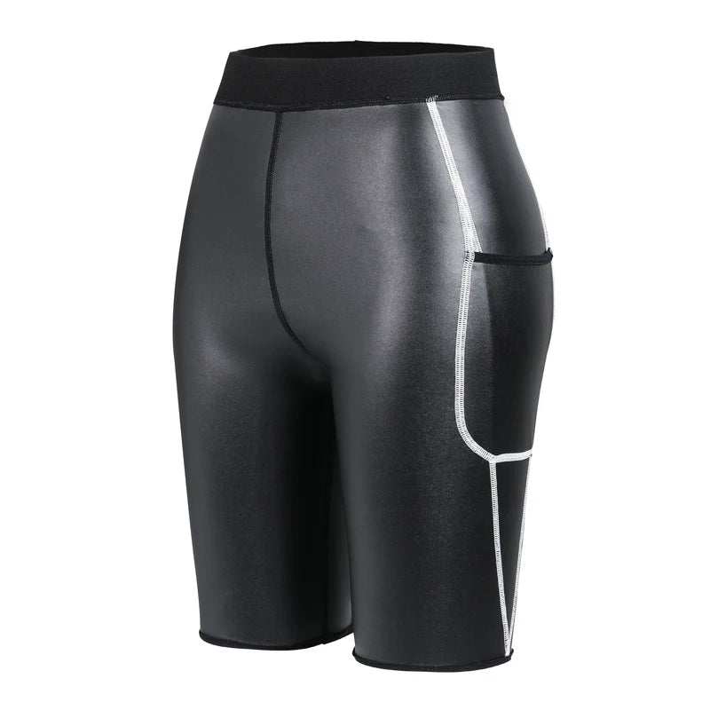 Men's Faux Leather Shorts with Pockets