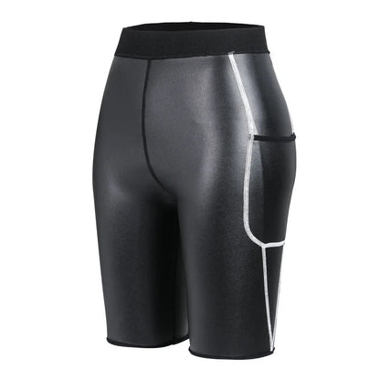 Men's Faux Leather Shorts with Pockets