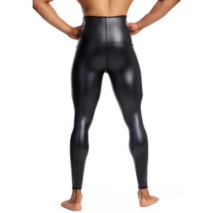 Men's High Waist Faux Leather Pants