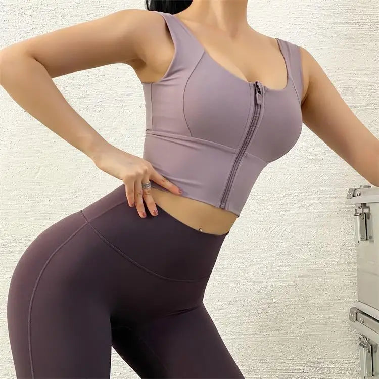Zip Front Yoga Bra - Shapers Corp