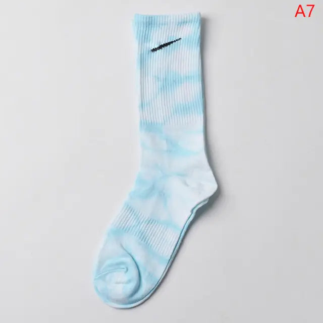 Women Tie-dye Middle Tube Socks