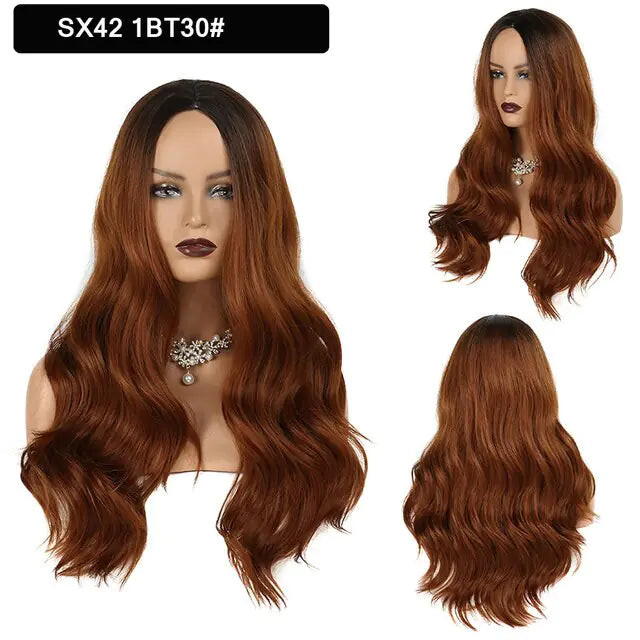 Wavy Middle Part Wigs