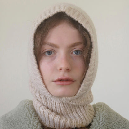 Women's Knitted Balaclava Collar Bonnet