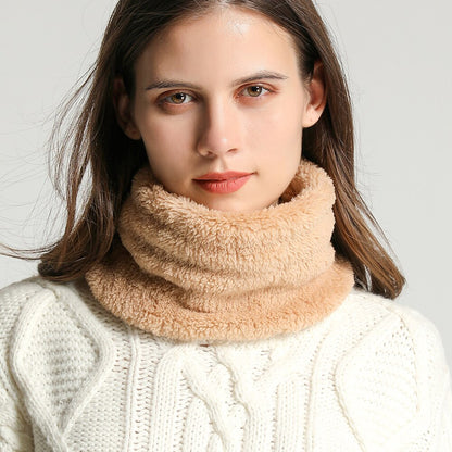 Solid Thick Plush Ring Scarf