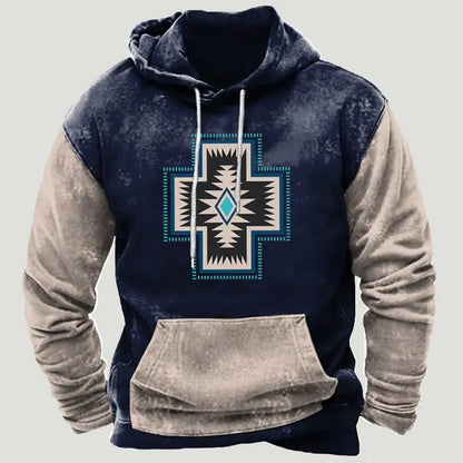 Western Aztec Patchwork Hoodie