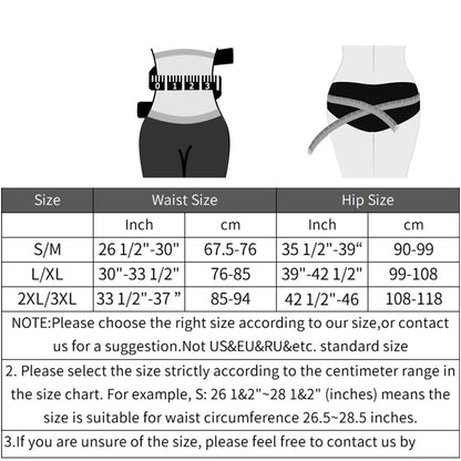 Padded Briefs Size Chart