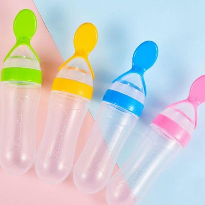 Silicone Feeding Bottle with Spoon