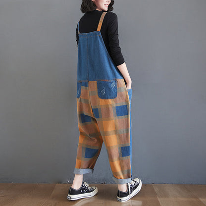 Spliced Color Overalls